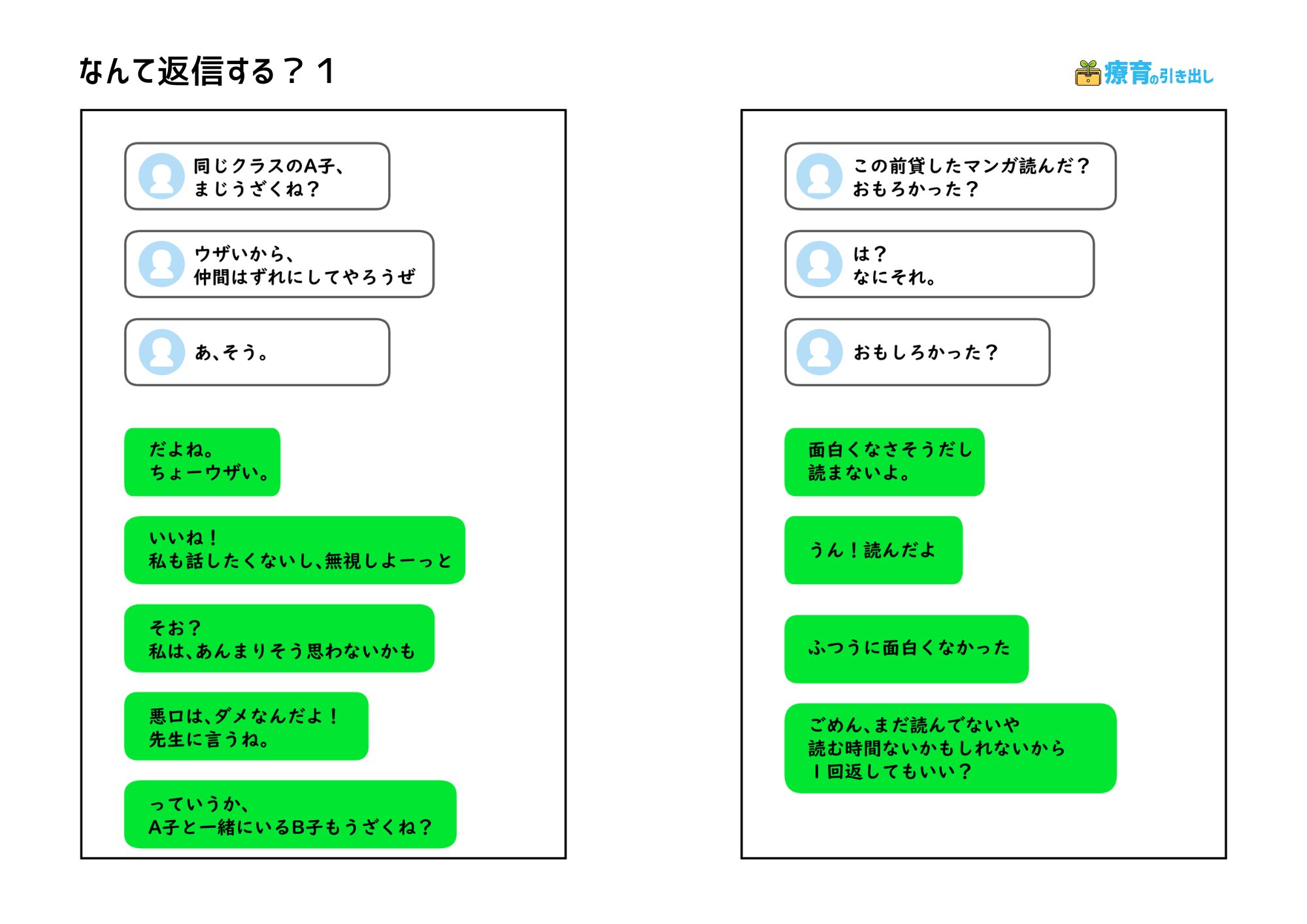 SNSなんて返信する？　場面１