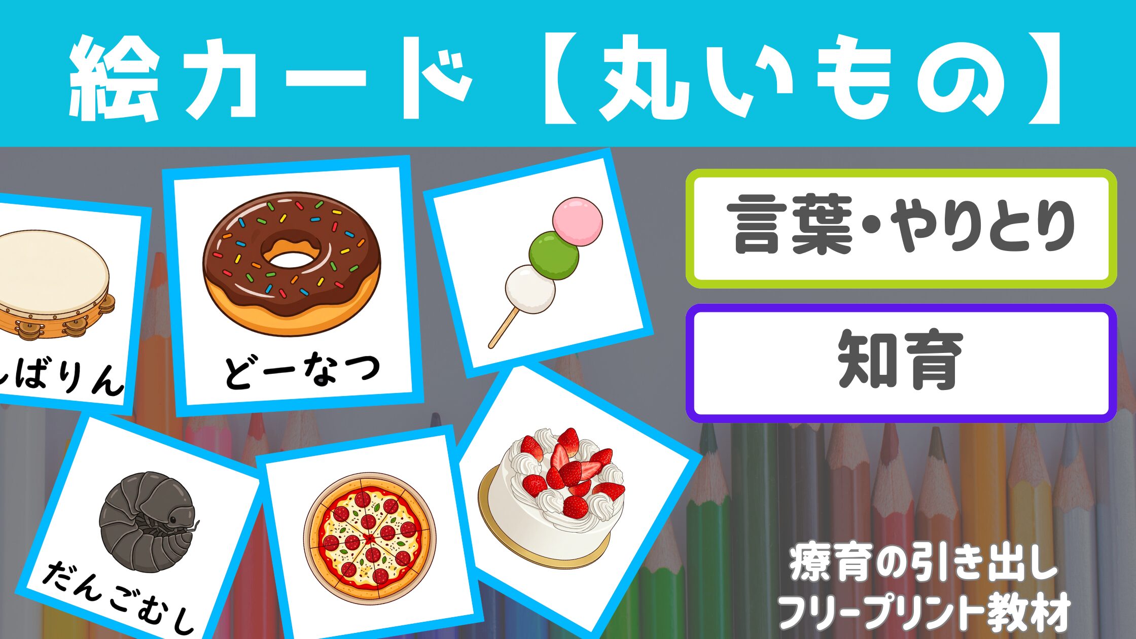 【形の療育】 丸いもの絵カード ［言葉・知育］ 形探し遊びの導入におすすめ！