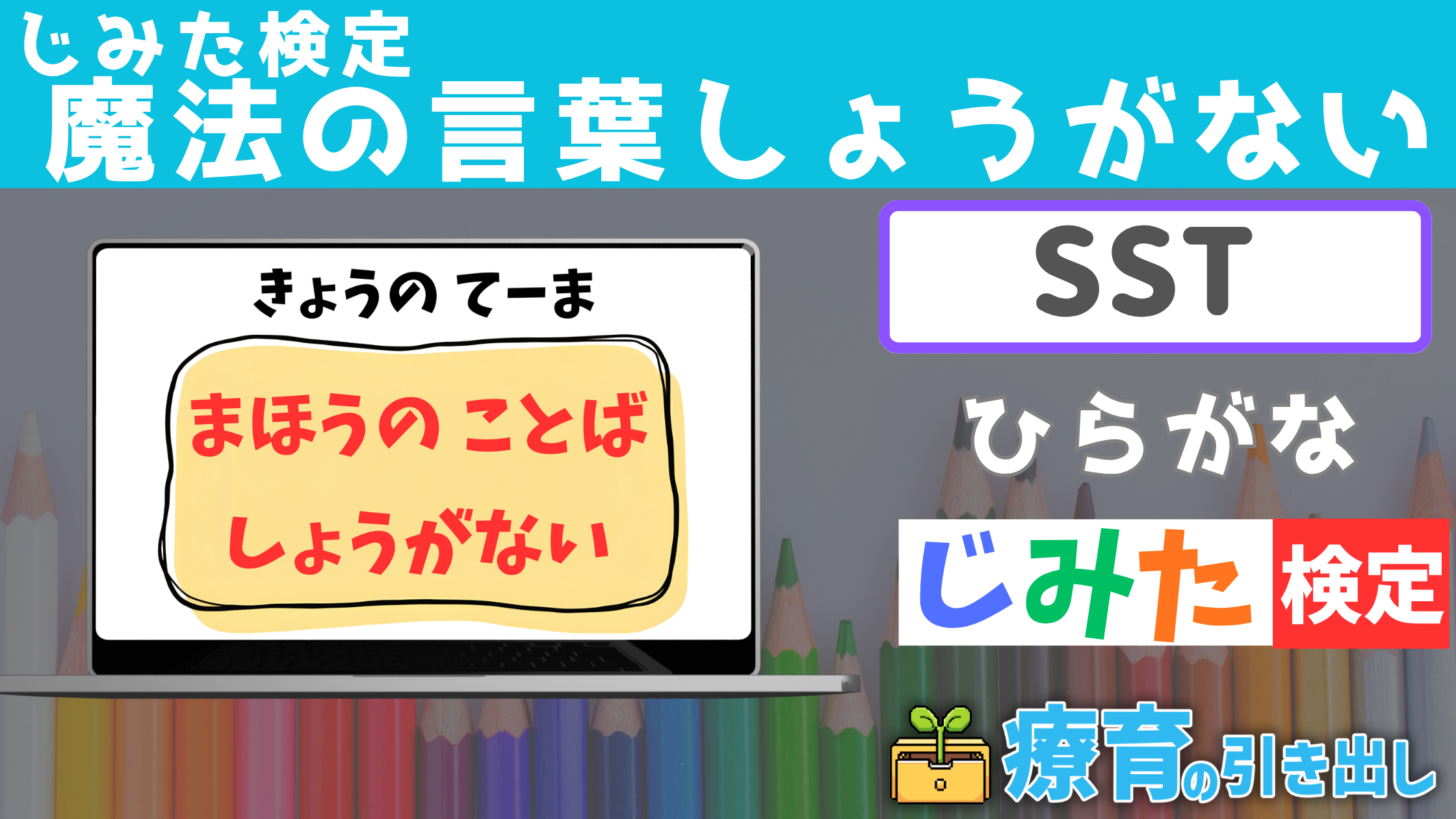 【SST】じみた検定 『魔法の言葉 しょうがない』 ひらがなバージョン [SST] 感情やその出し方について知るSST教材！